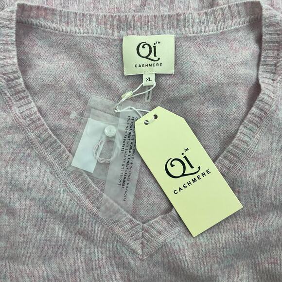 Qi Cashmere V Neck Long Sleeve Sweater Unicorn Purple Size XL - Picture 7 of 7